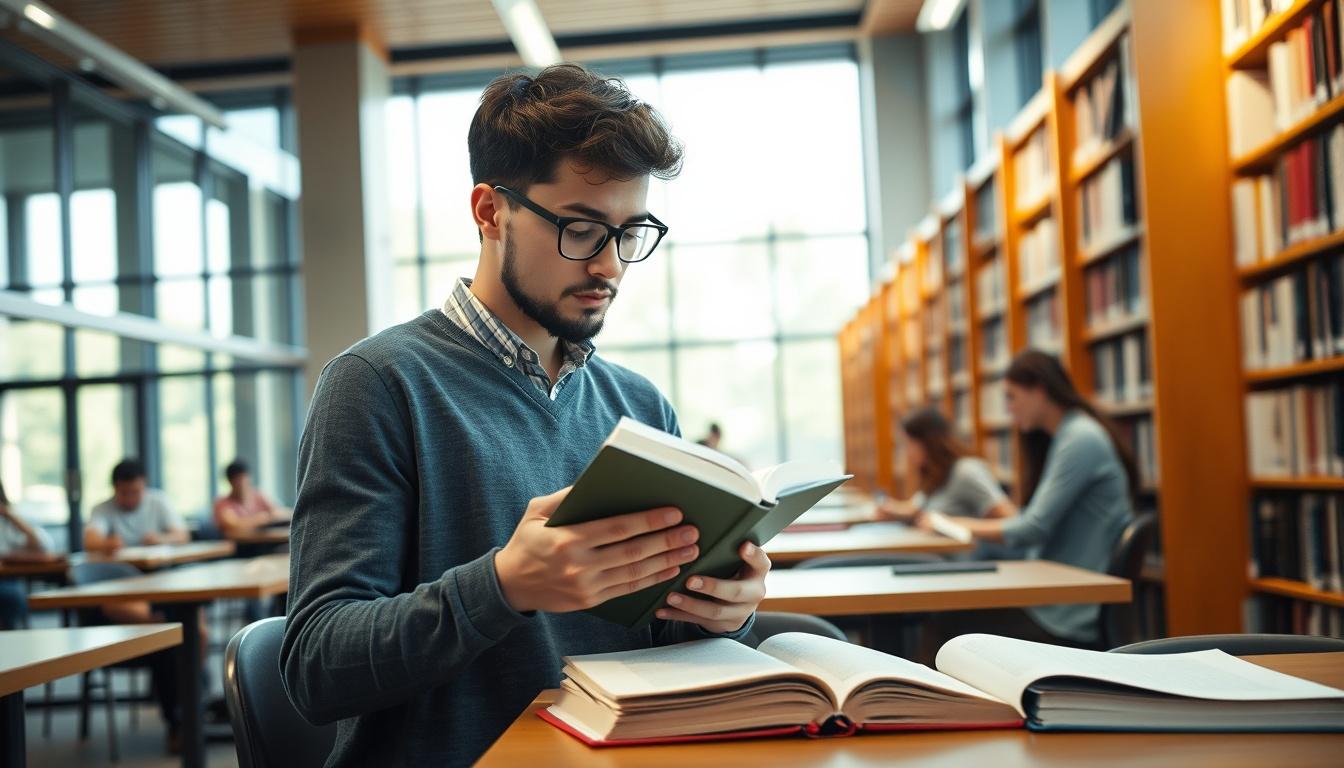 Student using a study guide to organize academic notes